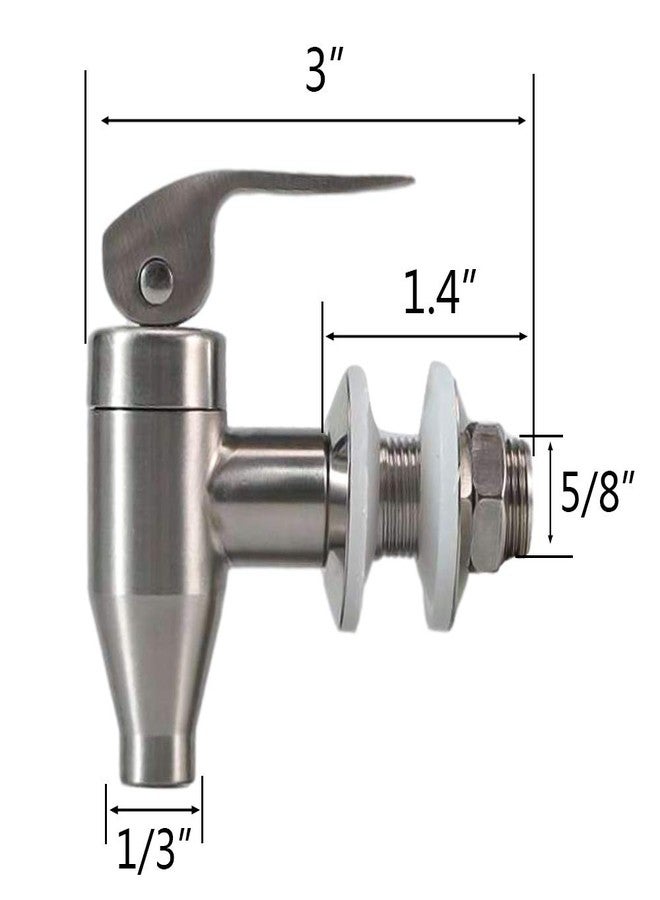 MUGLIO Stainless Steel Beverage Water Drink Dispenser Durable Replacement Push Style Spigot Faucet Food Grade Polished Finished,2 Pack - Image 2